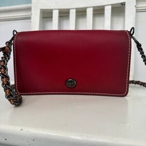 Coach Dinky Cross Body Burgandy Bag
